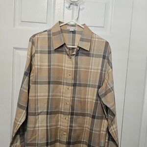 Pendleton Brown/TanGray Plaid Shirt SZ XL
